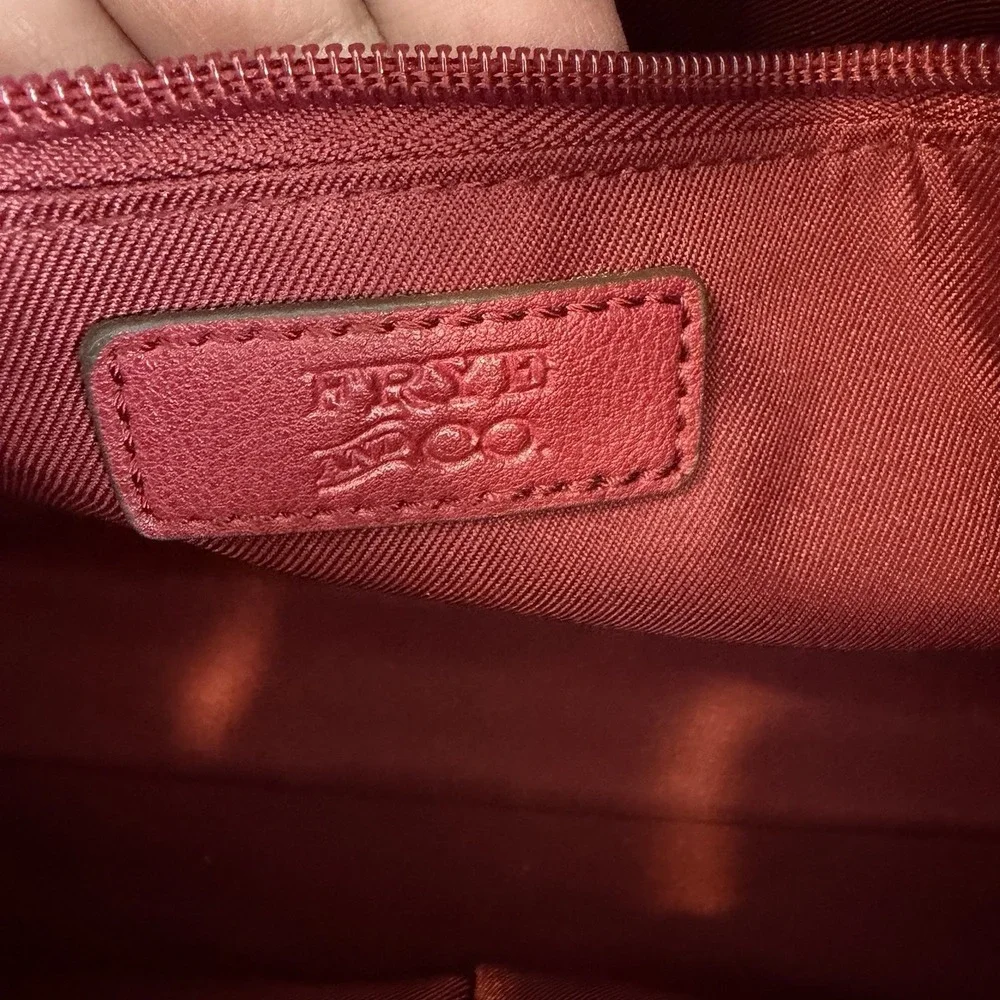Frye and Co. Core Satchel Women's Shoulder‎ Bag Faux Leather Maroon Medium